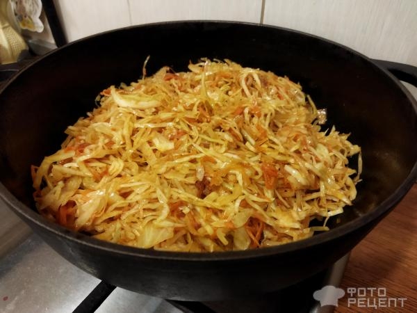 Рецепт: Капуста тушеная с овощами - и молоком и копчённой паприкой Рецепт: Капуста тушеная с овощами - и молоком и копчённой паприкой