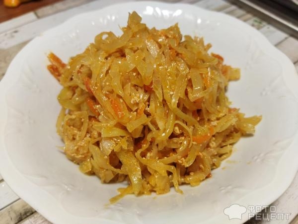 Рецепт: Капуста тушеная с овощами - и молоком и копчённой паприкой Рецепт: Капуста тушеная с овощами - и молоком и копчённой паприкой