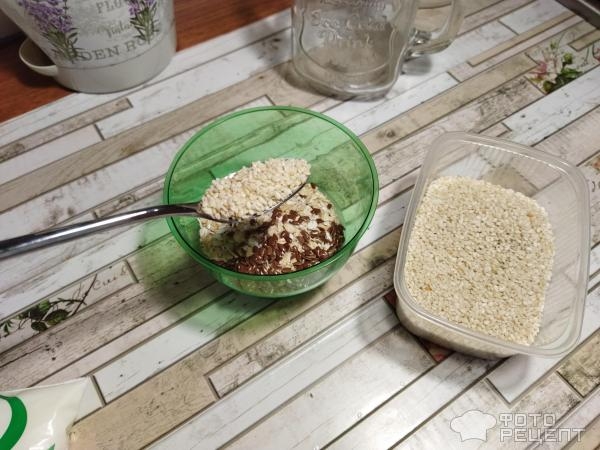 Рецепт: Кефирный напиток "Диетический" - с овсянкой, разными семечками ... Рецепт: Кефирный напиток "Диетический" - с овсянкой, разными семечками ...