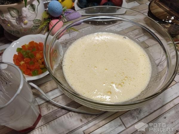 Рецепт: Кулич на кефире - с цукатами, без дрожжей, готовимся к Пасхе, просто и быстро