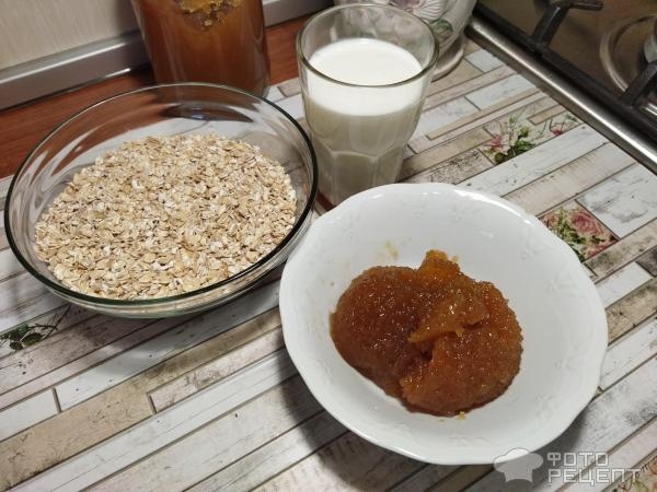 Рецепт: Овсяные кексы - с яблочным повидлом, когда нет куриных яиц, сахара и муки Рецепт: Овсяные кексы - с яблочным повидлом, когда нет куриных яиц, сахара и муки