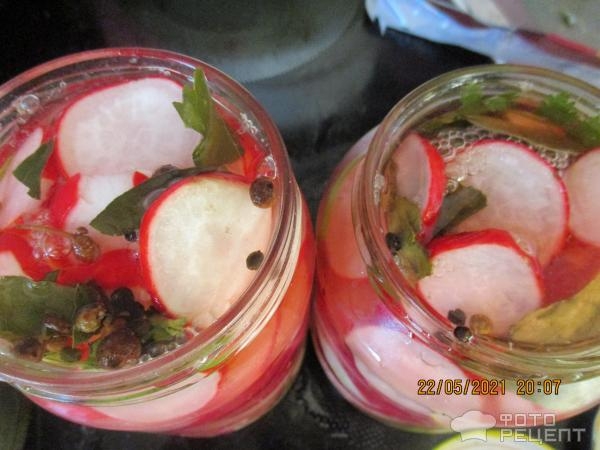 Рецепт: Редис маринованный - с чесноком Рецепт: Редис маринованный - с чесноком