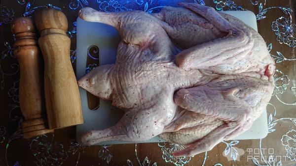 Рецепт: Рождественская утка с яблоками - с яблочным вареньем