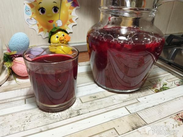 Рецепт: Витаминный морс - смородиновое ассорти из красной и чёрной смородины