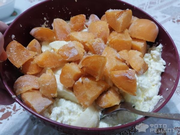 Рецепт: Запеканка творожно-фруктовая - без сахара Рецепт: Запеканка творожно-фруктовая - без сахара