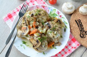 Курица с грибами в фольге