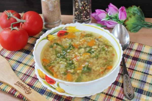 Греческий суп с чечевицей Греческий суп с чечевицей
