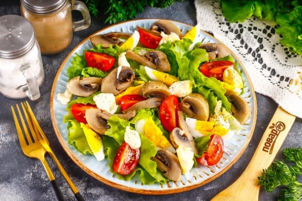 ПП салат с шампиньонами ПП салат с шампиньонами