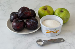 Яблочное пюре со сливами на зиму Яблочное пюре со сливами на зиму