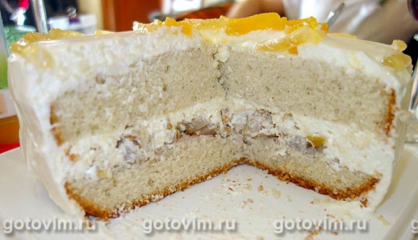 Торт с грушей и творожным кремом в мультиварке Торт с грушей и творожным кремом в мультиварке