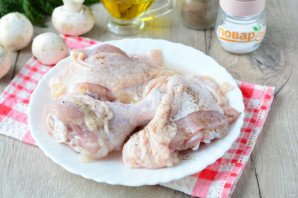 Курица с грибами в фольге