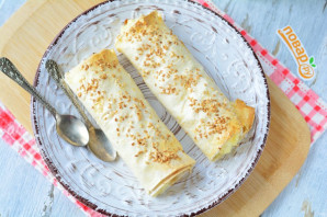 Рулет из лаваша с творогом и изюмом Рулет из лаваша с творогом и изюмом