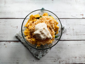 Салат с омлетом и фасолью Салат с омлетом и фасолью