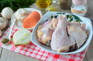 Курица с грибами в фольге