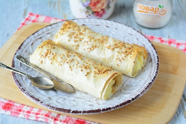 Рулет из лаваша с творогом и изюмом Рулет из лаваша с творогом и изюмом