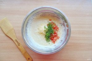 Оладьи с помидорами и сыром Оладьи с помидорами и сыром