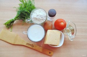 Оладьи с помидорами и сыром Оладьи с помидорами и сыром