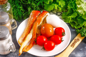 Салат из брюшек семги Салат из брюшек семги