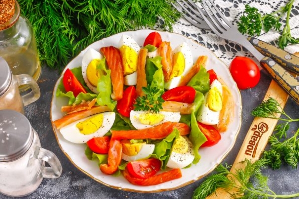 Салат из брюшек семги Салат из брюшек семги