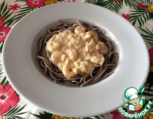 Гречневая лапша с креветками Гречневая лапша с креветками