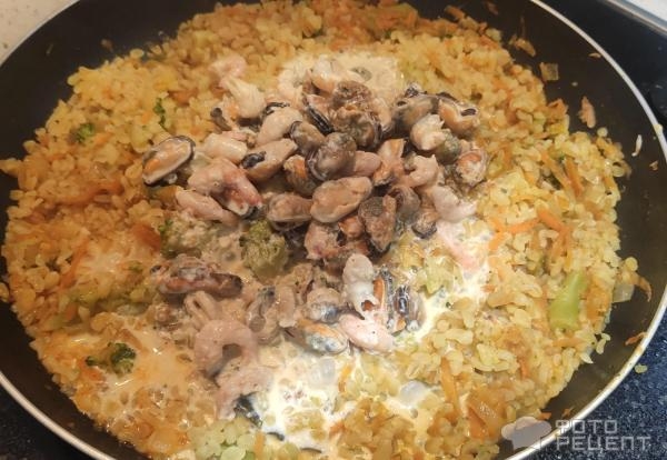 Рецепт: Булгур - с морепродуктами Рецепт: Булгур - с морепродуктами