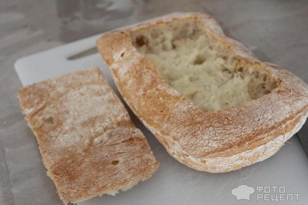 Рецепт: Чиабатта с начинкой - с беконом и сыром Рецепт: Чиабатта с начинкой - с беконом и сыром