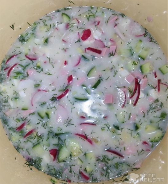 Рецепт: Окрошка на молочной сыворотке - С сывороткой, кефиром и соевым соусом Рецепт: Окрошка на молочной сыворотке - С сывороткой, кефиром и соевым соусом