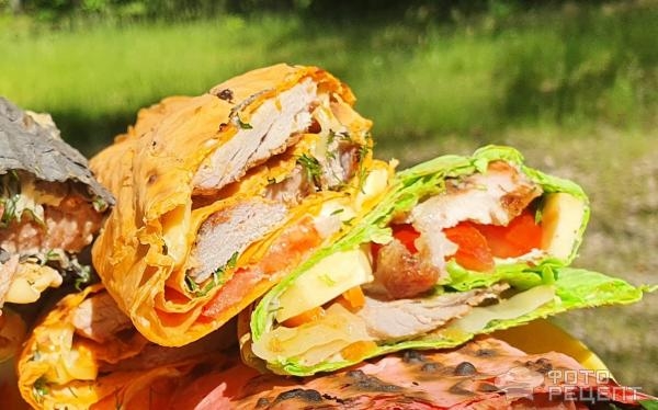 Рецепт: Рулеты из лаваша с начинкой - шаурма на мангале или "если надоел шашлык"