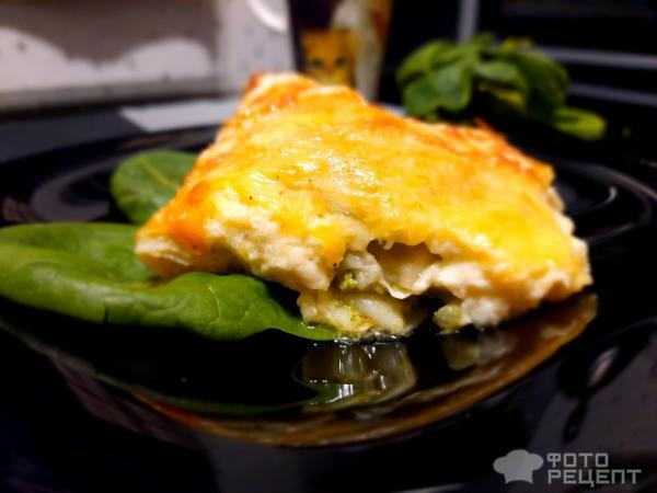 Рецепт: Рыба запеченная в лаваше - Шпинат, филе хека , лаваш!