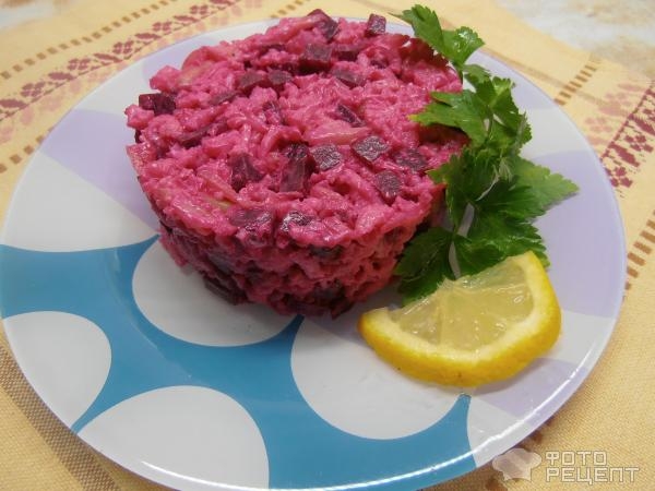 Рецепт: Салат из вареной свеклы - с цветной капустой Рецепт: Салат из вареной свеклы - с цветной капустой