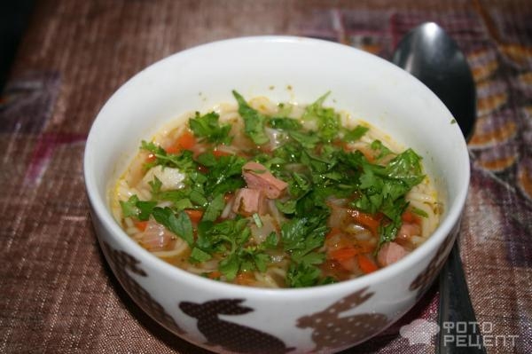 Рецепт: Супчик из сарделек - вермишелевый Рецепт: Супчик из сарделек - вермишелевый