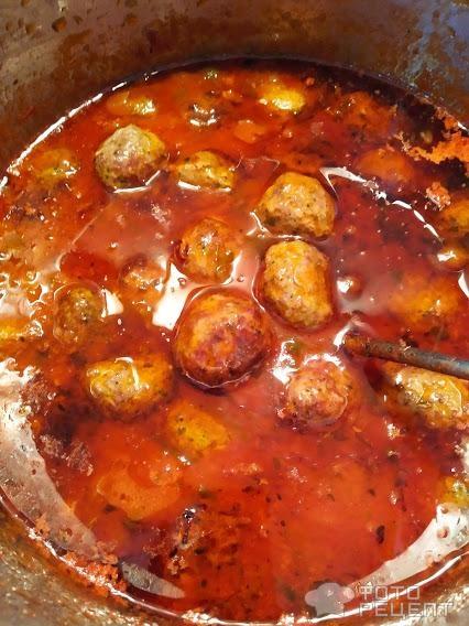 Рецепт: Тефтельки с мятой - в томатном соусе Рецепт: Тефтельки с мятой - в томатном соусе