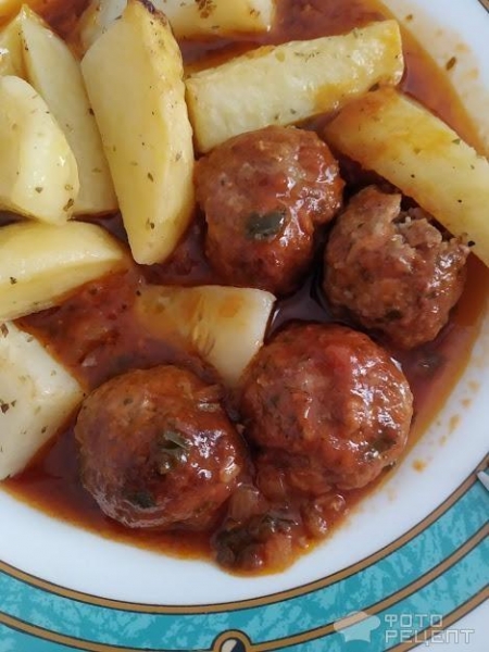 Рецепт: Тефтельки с мятой - в томатном соусе Рецепт: Тефтельки с мятой - в томатном соусе