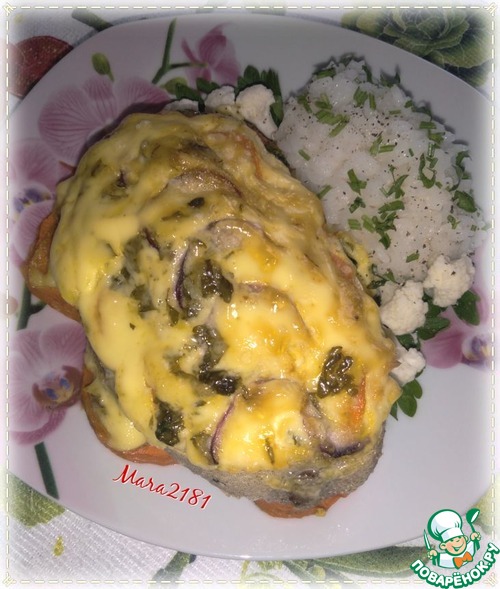 Запечённый стейк трески с морковью