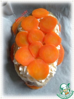 Запечённый стейк трески с морковью