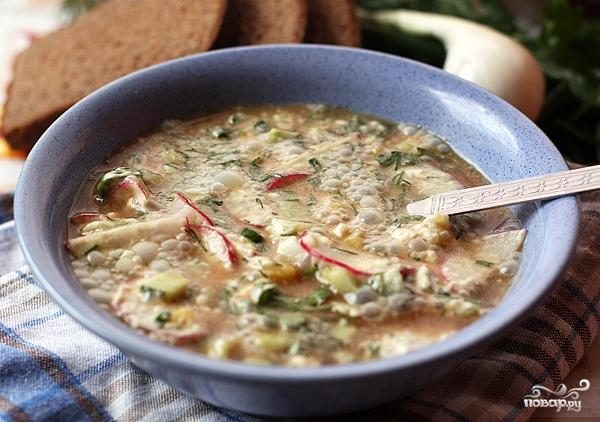 Окрошка на минеральной воде Окрошка на минеральной воде