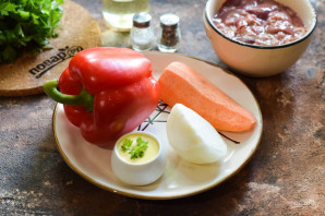 Болгарский перец фаршированный куриной печенью