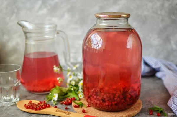 Компот из красной смородины на зиму Компот из красной смородины на зиму