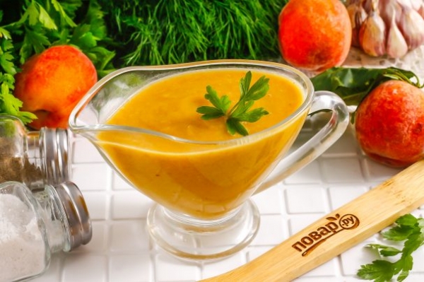 Соус из персиков к мясу Соус из персиков к мясу