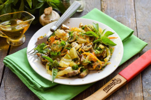 Салат с кинзой и грибами Салат с кинзой и грибами