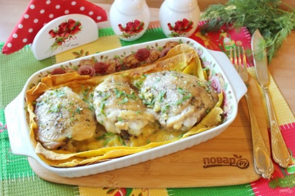 Бедрышки в лаваше в духовке