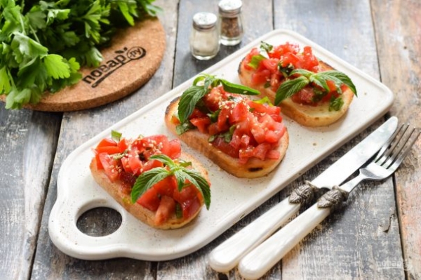 Брускетта в духовке Брускетта в духовке