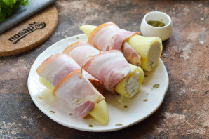 Фаршированный перец в беконе