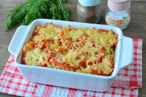 Запеканка из макарон с помидорами и сыром Запеканка из макарон с помидорами и сыром