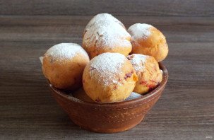 Пончики с малиной Пончики с малиной