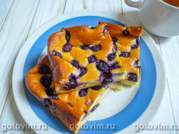 Запеканка творожная с черникой Запеканка творожная с черникой