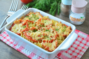 Запеканка из макарон с помидорами и сыром Запеканка из макарон с помидорами и сыром