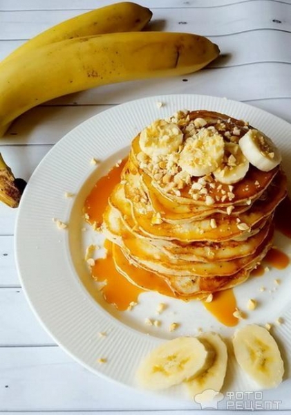 Рецепт: Банановые оладьи - с маком и ванилью Рецепт: Банановые оладьи - с маком и ванилью