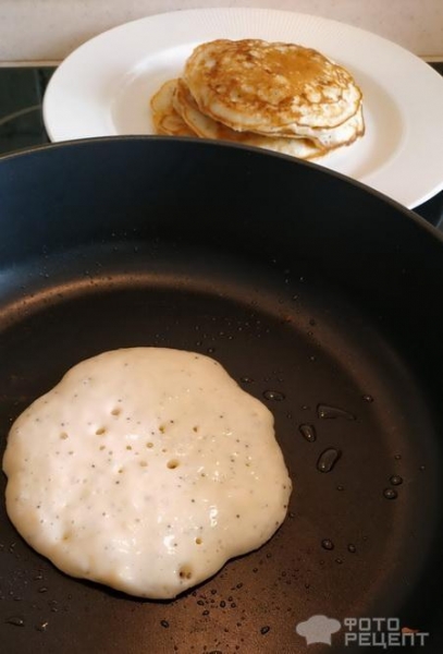 Рецепт: Банановые оладьи - с маком и ванилью Рецепт: Банановые оладьи - с маком и ванилью