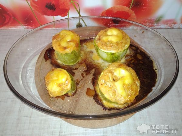 Рецепт: Кабачки "Пенечки" - С сырно-яичной начинкой: быстро и вкусно
